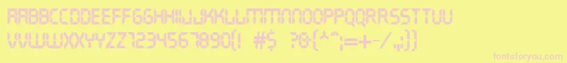 DsCrystal Font – Pink Fonts on Yellow Background