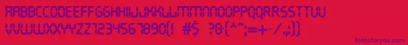 DsCrystal Font – Purple Fonts on Red Background