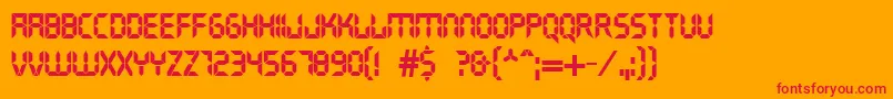 DsCrystal Font – Red Fonts on Orange Background