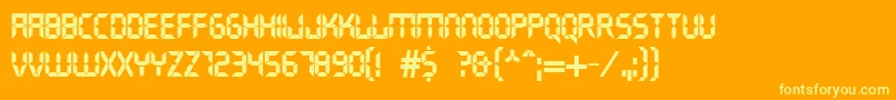 DsCrystal Font – Yellow Fonts on Orange Background