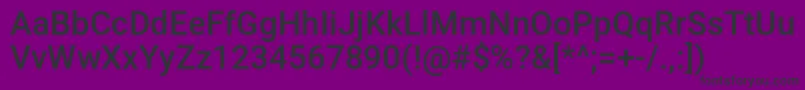 䅮慓捲楰-Schriftart – Schwarze Schriften auf violettem Hintergrund