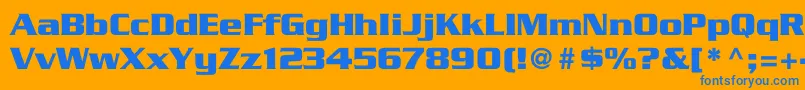 B5 Font – Blue Fonts on Orange Background