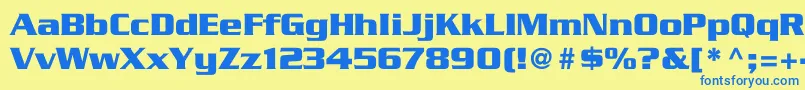 フォントB5 – 青い文字が黄色の背景にあります。