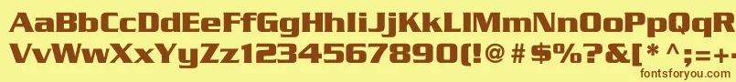 フォントB5 – 茶色の文字が黄色の背景にあります。