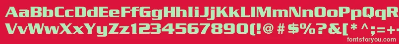 フォントB5 – 赤い背景に緑の文字