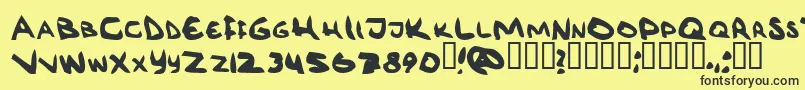 RГ¶vkrm Font – Black Fonts on Yellow Background
