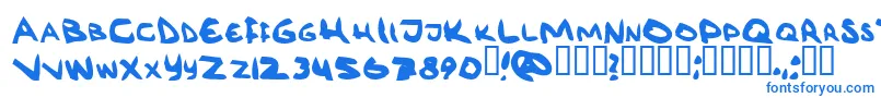 フォントRГ¶vkrm – 白い背景に青い文字