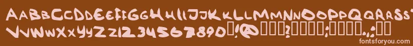 フォントRГ¶vkrm – 茶色の背景にピンクのフォント
