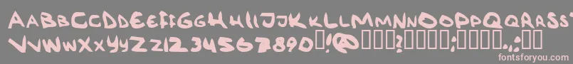 フォントRГ¶vkrm – 灰色の背景にピンクのフォント