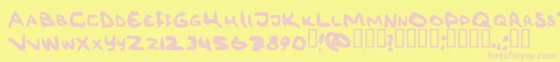 RГ¶vkrm Font – Pink Fonts on Yellow Background