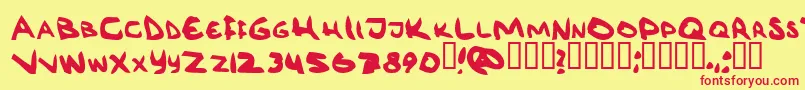 フォントRГ¶vkrm – 赤い文字の黄色い背景