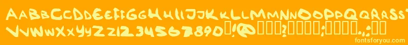 RГ¶vkrm Font – Yellow Fonts on Orange Background