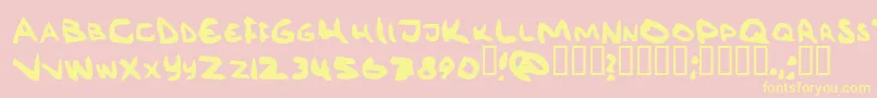 RГ¶vkrm Font – Yellow Fonts on Pink Background