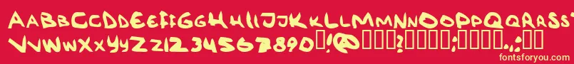 RГ¶vkrm Font – Yellow Fonts on Red Background