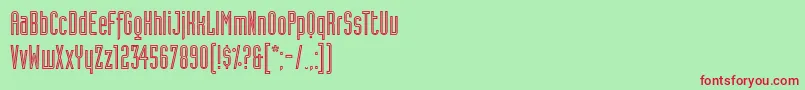 IndustriaLtInlineA Font – Red Fonts on Green Background