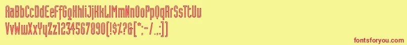 IndustriaLtInlineA Font – Red Fonts on Yellow Background