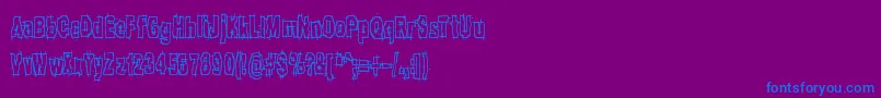 HackSlashBrk-Schriftart – Blaue Schriften auf violettem Hintergrund