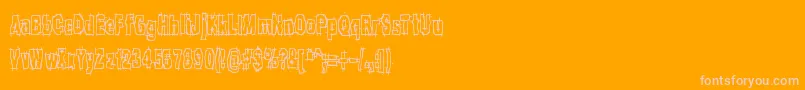 HackSlashBrk-Schriftart – Rosa Schriften auf orangefarbenem Hintergrund