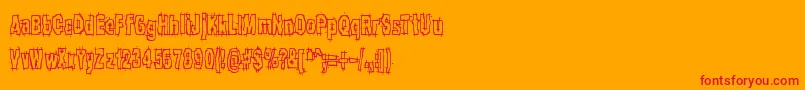 HackSlashBrk-Schriftart – Rote Schriften auf orangefarbenem Hintergrund