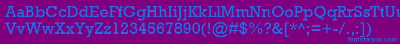 Rockwell-Schriftart – Blaue Schriften auf violettem Hintergrund
