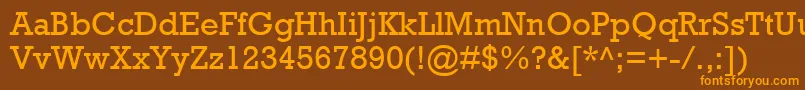 Rockwell Font – Orange Fonts on Brown Background