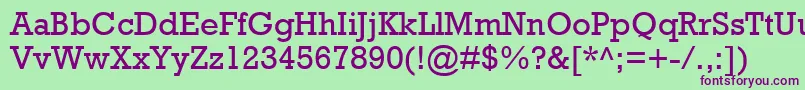 Rockwell Font – Purple Fonts on Green Background