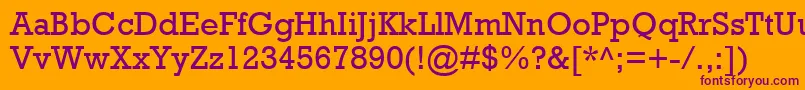 Rockwell Font – Purple Fonts on Orange Background