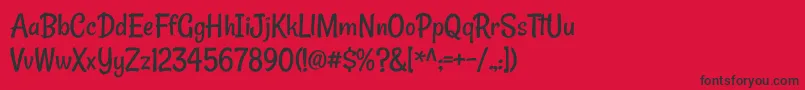 RanchoRegular Font – Black Fonts on Red Background