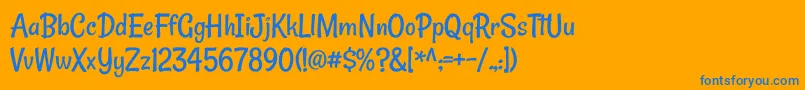 RanchoRegular Font – Blue Fonts on Orange Background