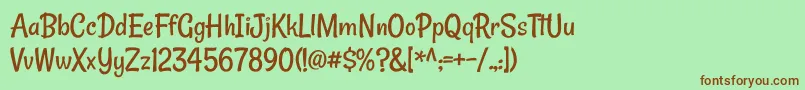 RanchoRegular Font – Brown Fonts on Green Background