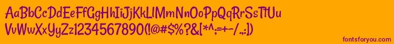 RanchoRegular Font – Purple Fonts on Orange Background