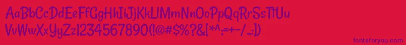 RanchoRegular Font – Purple Fonts on Red Background