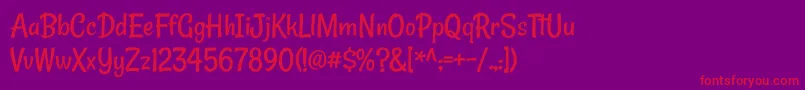 RanchoRegular Font – Red Fonts on Purple Background