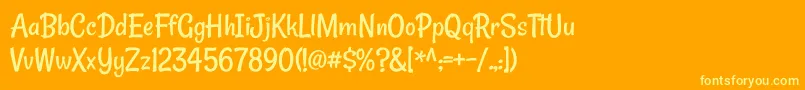 RanchoRegular Font – Yellow Fonts on Orange Background