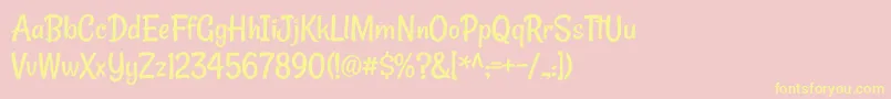 RanchoRegular Font – Yellow Fonts on Pink Background