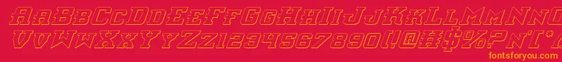 Interceptorsi Font – Orange Fonts on Red Background