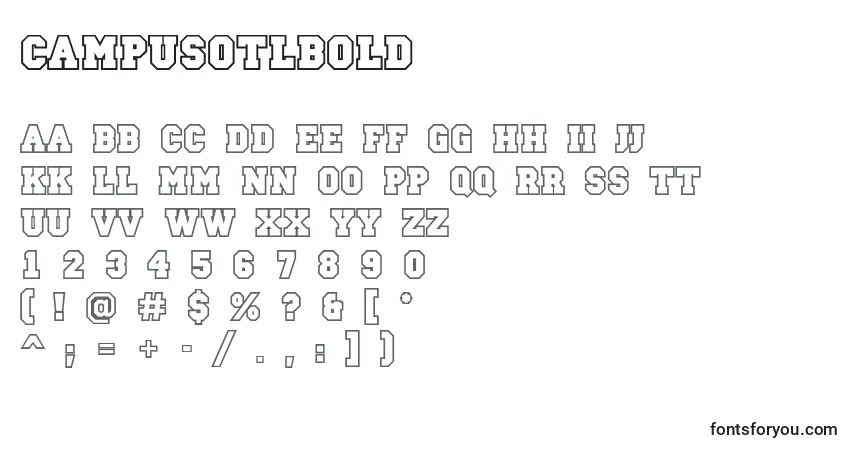 Шрифт CampusotlBold – алфавит, цифры, специальные символы