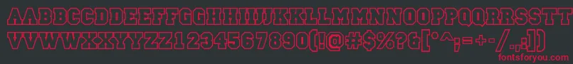 フォントCampusotlBold – 黒い背景に赤い文字