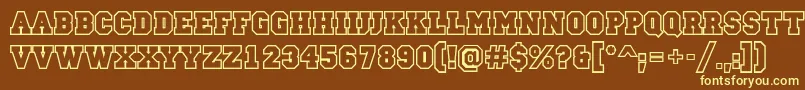 CampusotlBold Font – Yellow Fonts on Brown Background