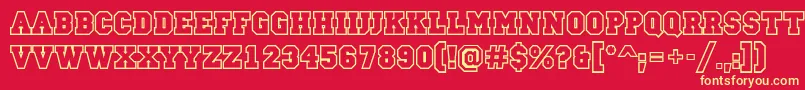 CampusotlBold Font – Yellow Fonts on Red Background