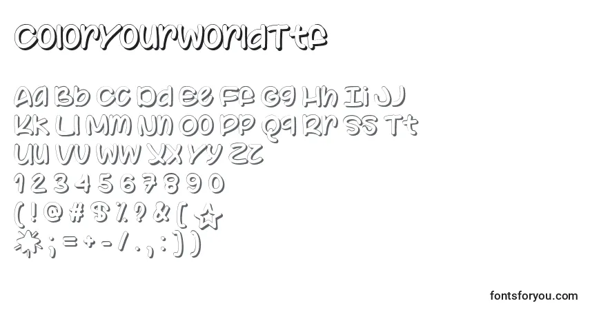 Fuente ColorYourWorldTtf - alfabeto, números, caracteres especiales