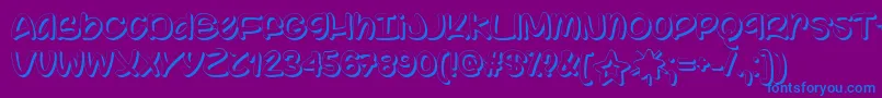 ColorYourWorldTtf-Schriftart – Blaue Schriften auf violettem Hintergrund