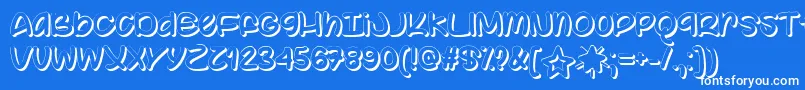 ColorYourWorldTtf-Schriftart – Weiße Schriften auf blauem Hintergrund