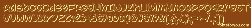 ColorYourWorldTtf-fontti – keltaiset fontit ruskealla taustalla