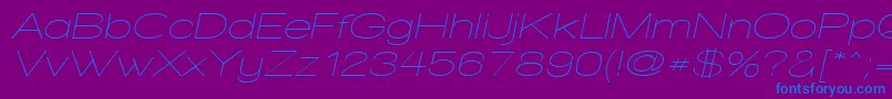 WalkwayObliqueExpand Font – Blue Fonts on Purple Background