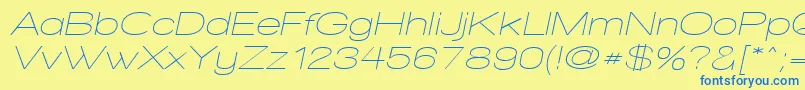 WalkwayObliqueExpand Font – Blue Fonts on Yellow Background