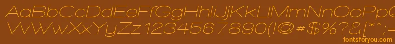 WalkwayObliqueExpand Font – Orange Fonts on Brown Background