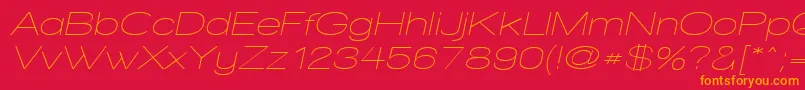 WalkwayObliqueExpand Font – Orange Fonts on Red Background