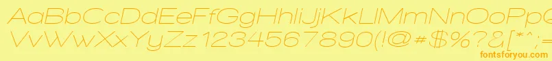 WalkwayObliqueExpand Font – Orange Fonts on Yellow Background