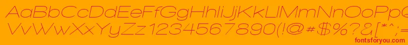 WalkwayObliqueExpand Font – Red Fonts on Orange Background